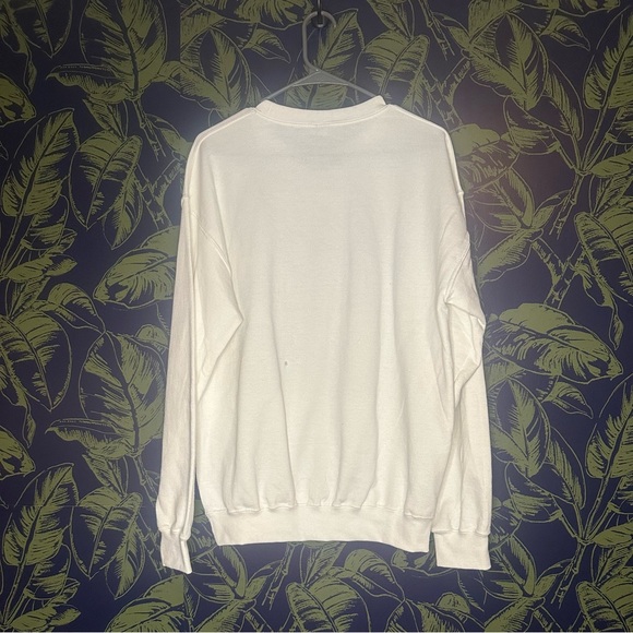 White Crewneck Sweater with Van Gogh's Starry Night - Picture 2 of 3